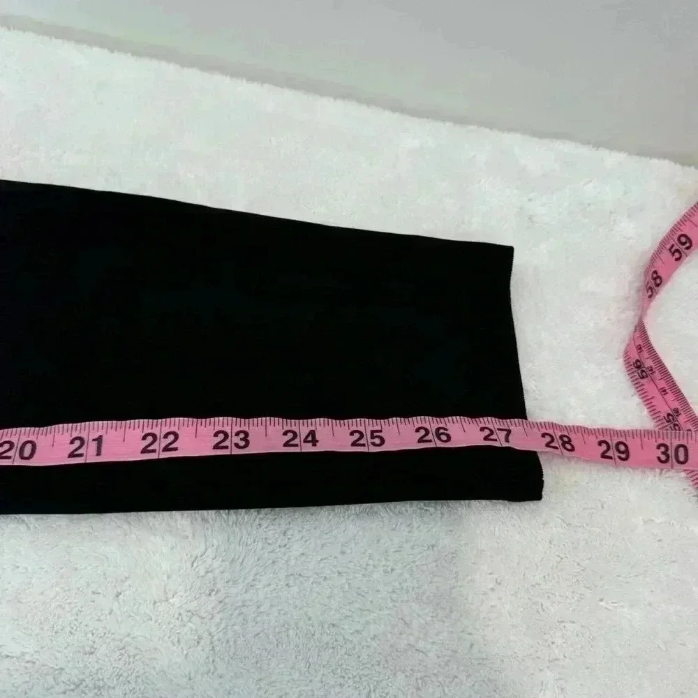 Spanx Micro Rib Knit Control Top Skimmer Leggings in Black Pants Women's Size XL